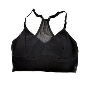 FABLETICS Mesh Padded Racerback Bra S/M Black Bralette V-Neck Low Impact EUC B21